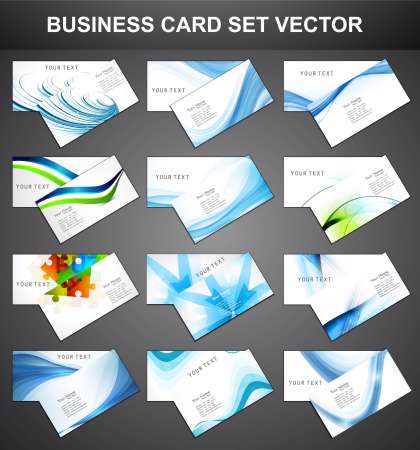 abstract Various 12 Business Card set collection vector