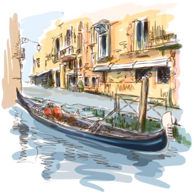 Venice - Ancient building &amp; gondola