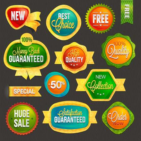 Set of badges and labels