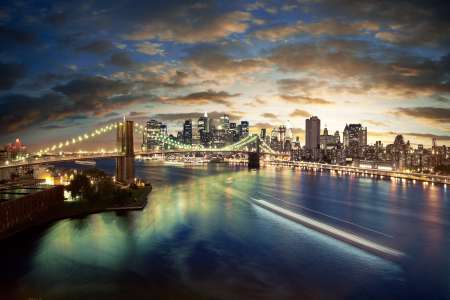 Amazing New York cityscape - taken after sunset