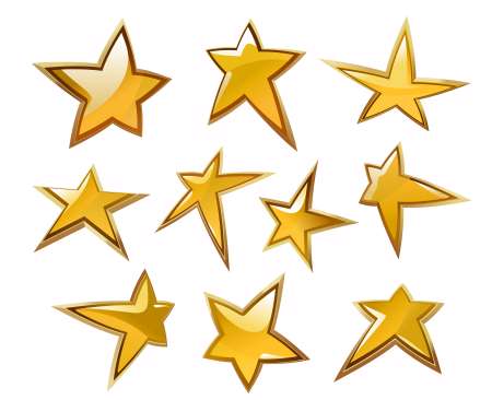 Glossy gold and yellow stars