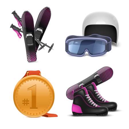 winter sports vector icon set