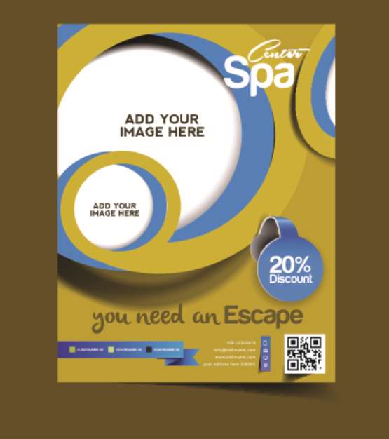 Vector spa brochure, flyer, magazine cover