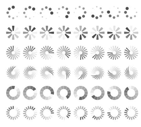 Web page loading status icons.