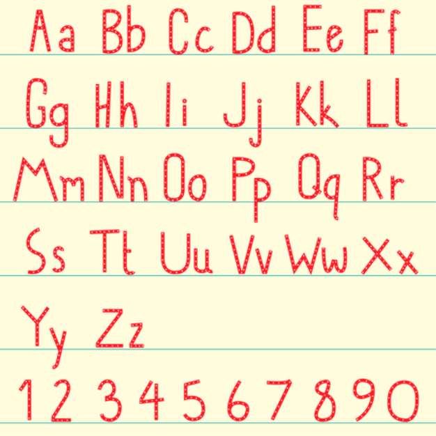 red alphabet