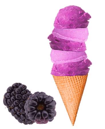 Ice cream scoops on cones 