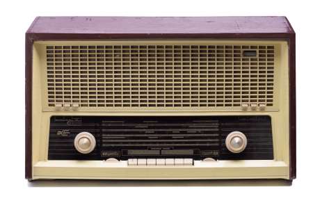 vintage radio antique isolated on white background