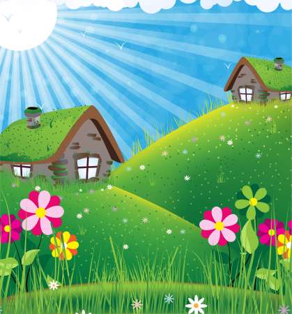 Sunny rural landscape