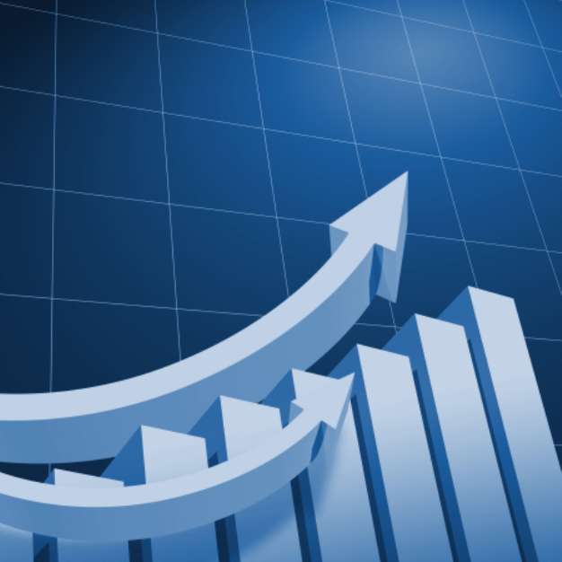 Charts and upward directed arrows