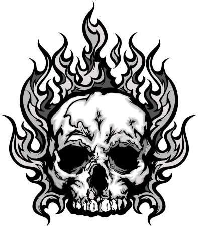 Flaming Skull Graphic Vector Image