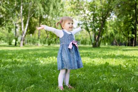 Portrait of a little girl outdoors