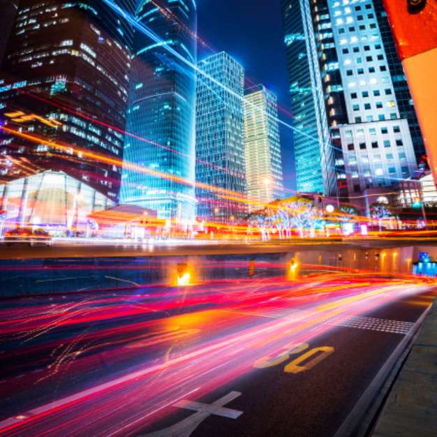 night scene of modern city