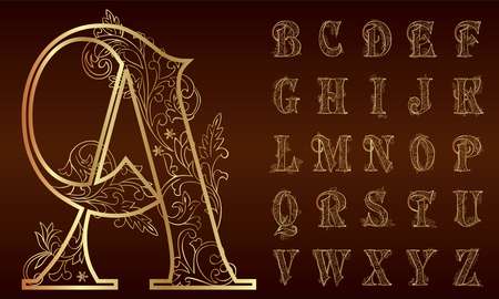 Vintage floral Alphabet Set