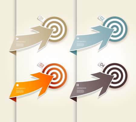 Four colored paper arrows with place for your own text.