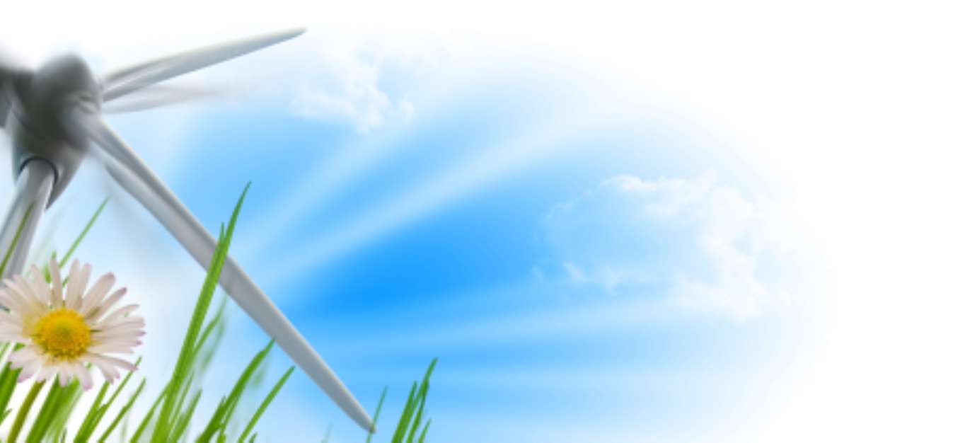 wind turbine, sun and flower - energy and environment