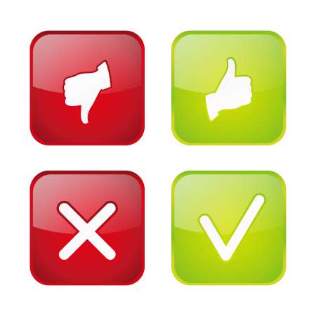 Set of voting buttons
