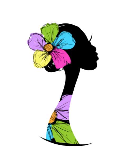 Female head silhouette for your design
