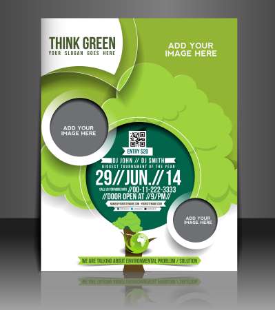 Vector eco brochure, flyer, magazine cover