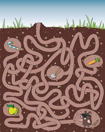 Mole Maze Game ... with solution in hidden layer