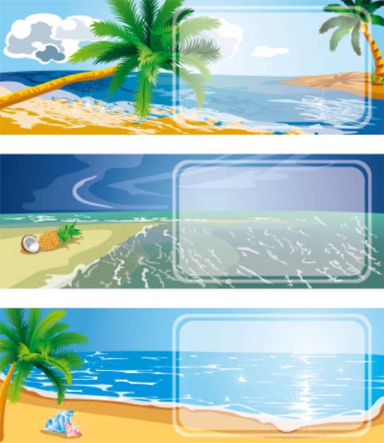 Cartoon vector illustration of a tropical island