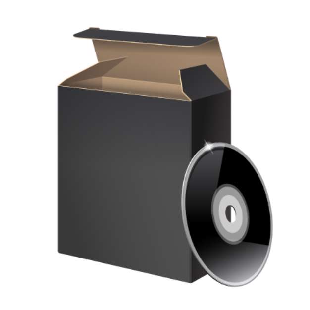 Black Glossy Package Box With DVD