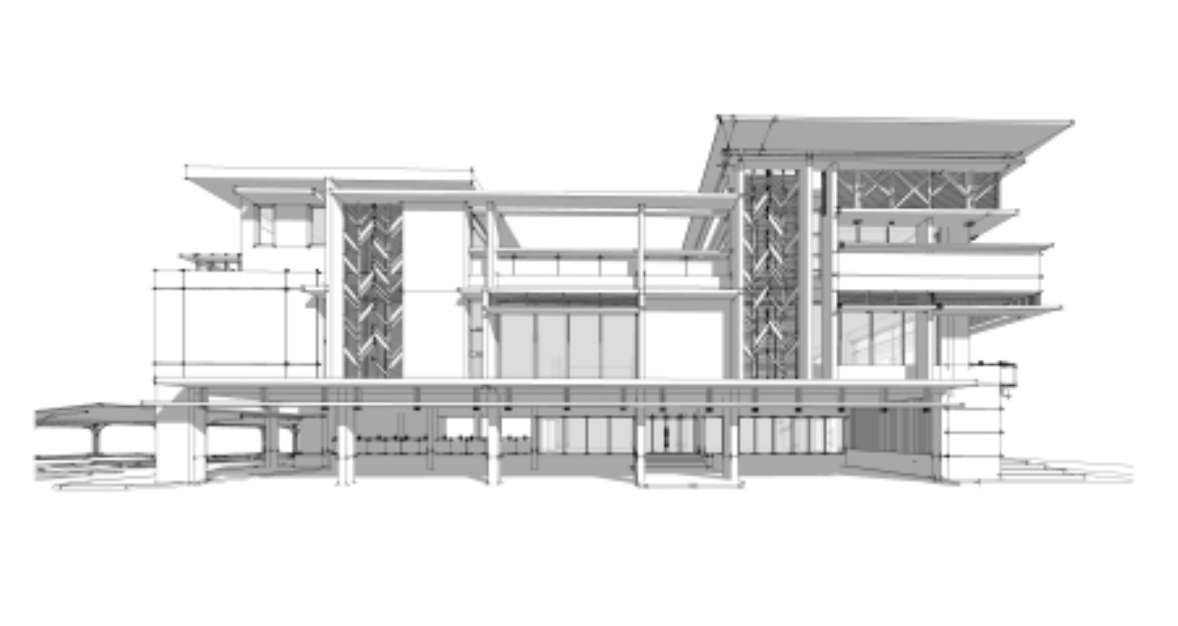Wireframe of building 