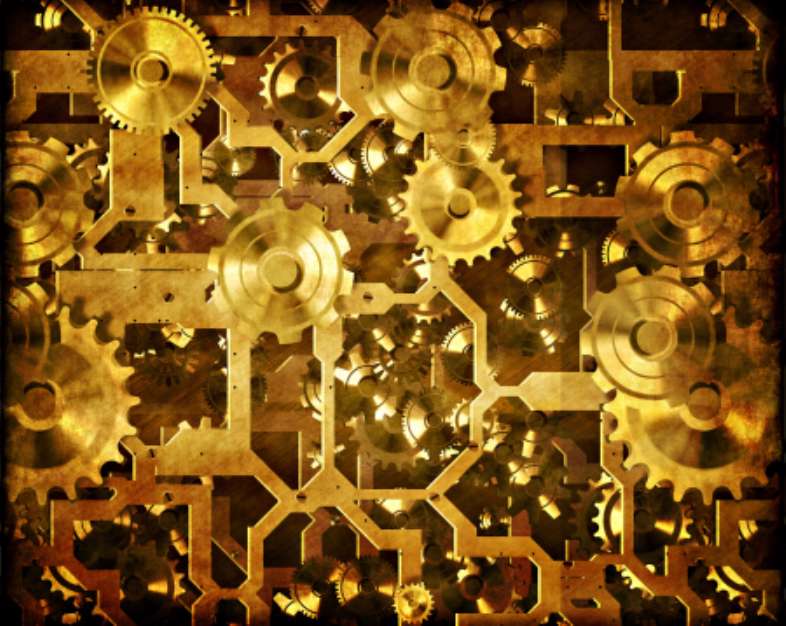 cogs and clockwork steampunk machinery