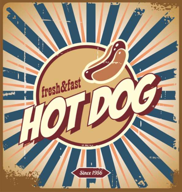 Hot dog vintage sign
