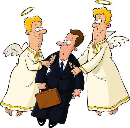 Businessman and angels