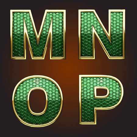 Vector golden figure with green