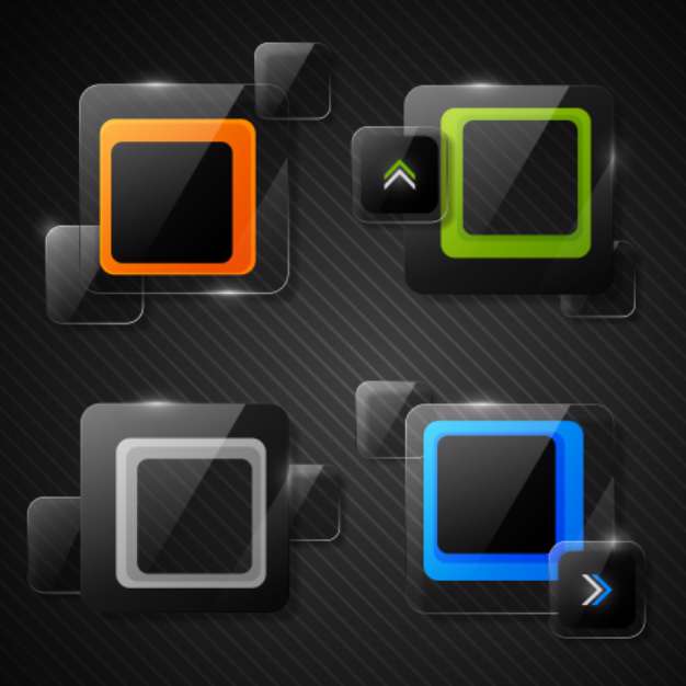 set of abstract glass labels