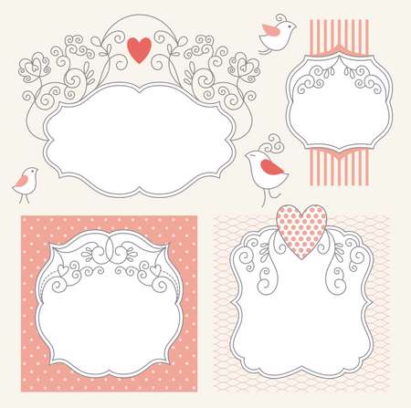 Set of romantic elegance frames