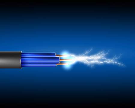 Electric cord with electricity sparkls
