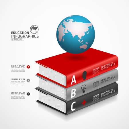 modern infographic Template with book and globe banner / can be