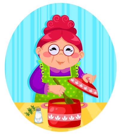 granny cooking soup