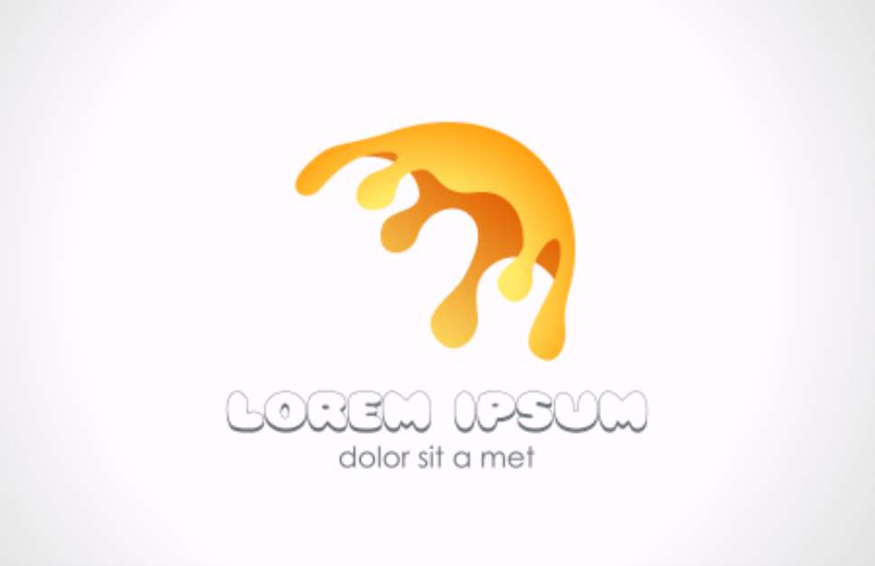 Yellow Splash logo abstract. Yellow paint icon.