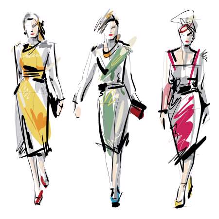 Fashion models. Sketch.
