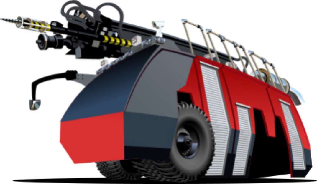 Vector cartoon firetruck