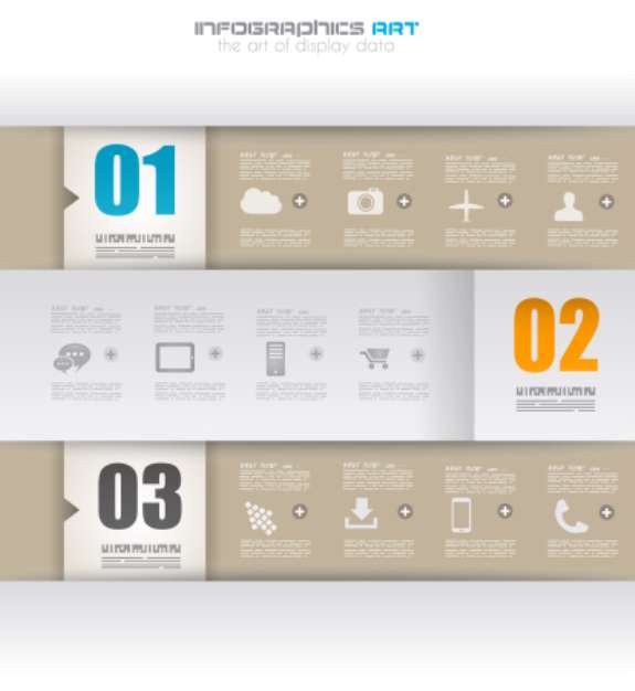 Infographic design template with paper tags.