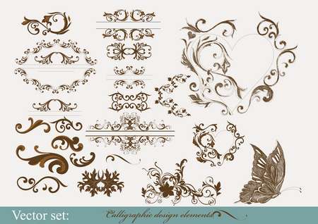 Calligraphic design elements and page decoration