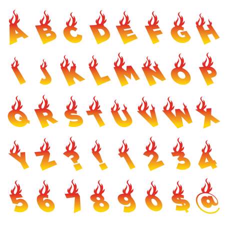 Fire Alphabet and Numbers
