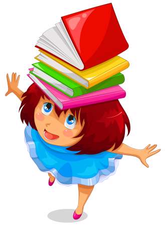 girl with books on her head