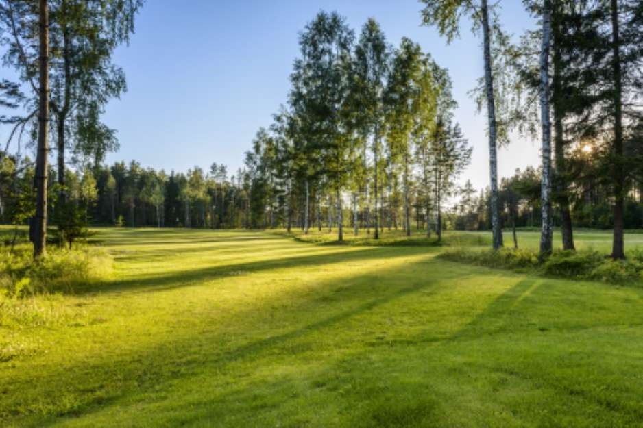 Sunset on golf course in Poland