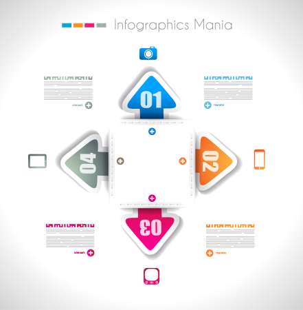 Infographic design template with paper tags.