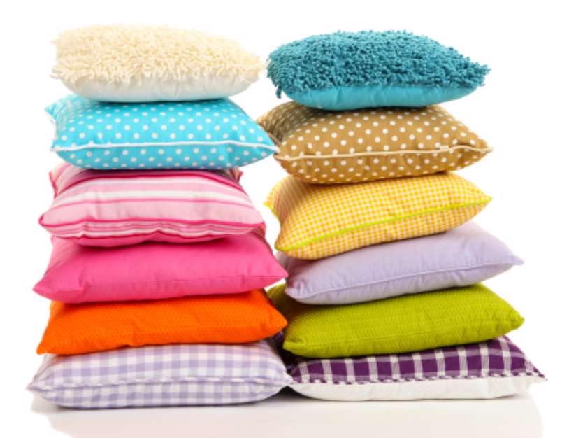 Hills colorful pillows isolated on white