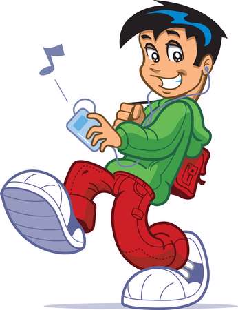 Boy Listening To Music