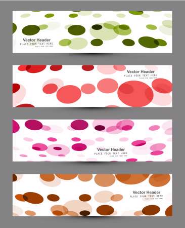 Abstract four colorful circle headers design vector