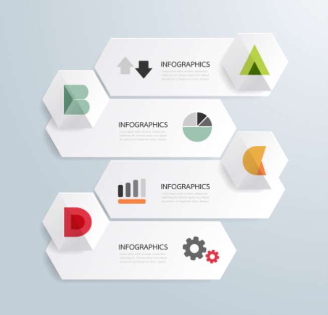 Modern Design Minimal style infographic template with alphabet