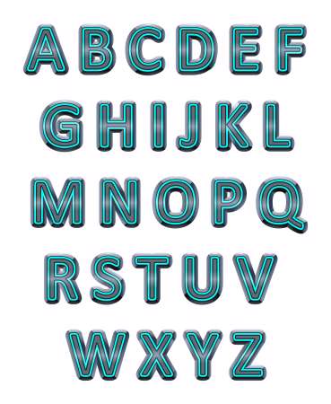 Metallic alphabet.