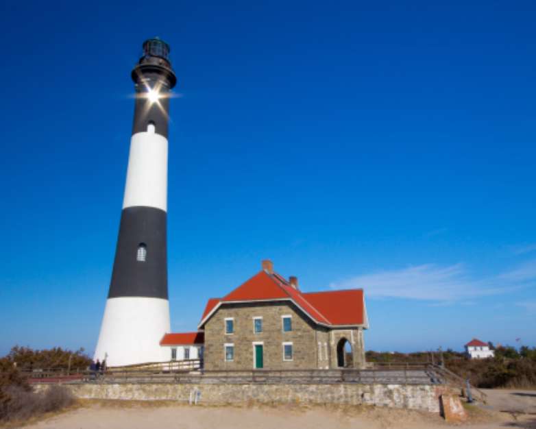 Historic landmark Fire Island Lighthouse on Long Island New York